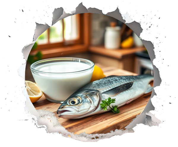 استفاده از شیر برای از بین بردن بوی بد ماهی